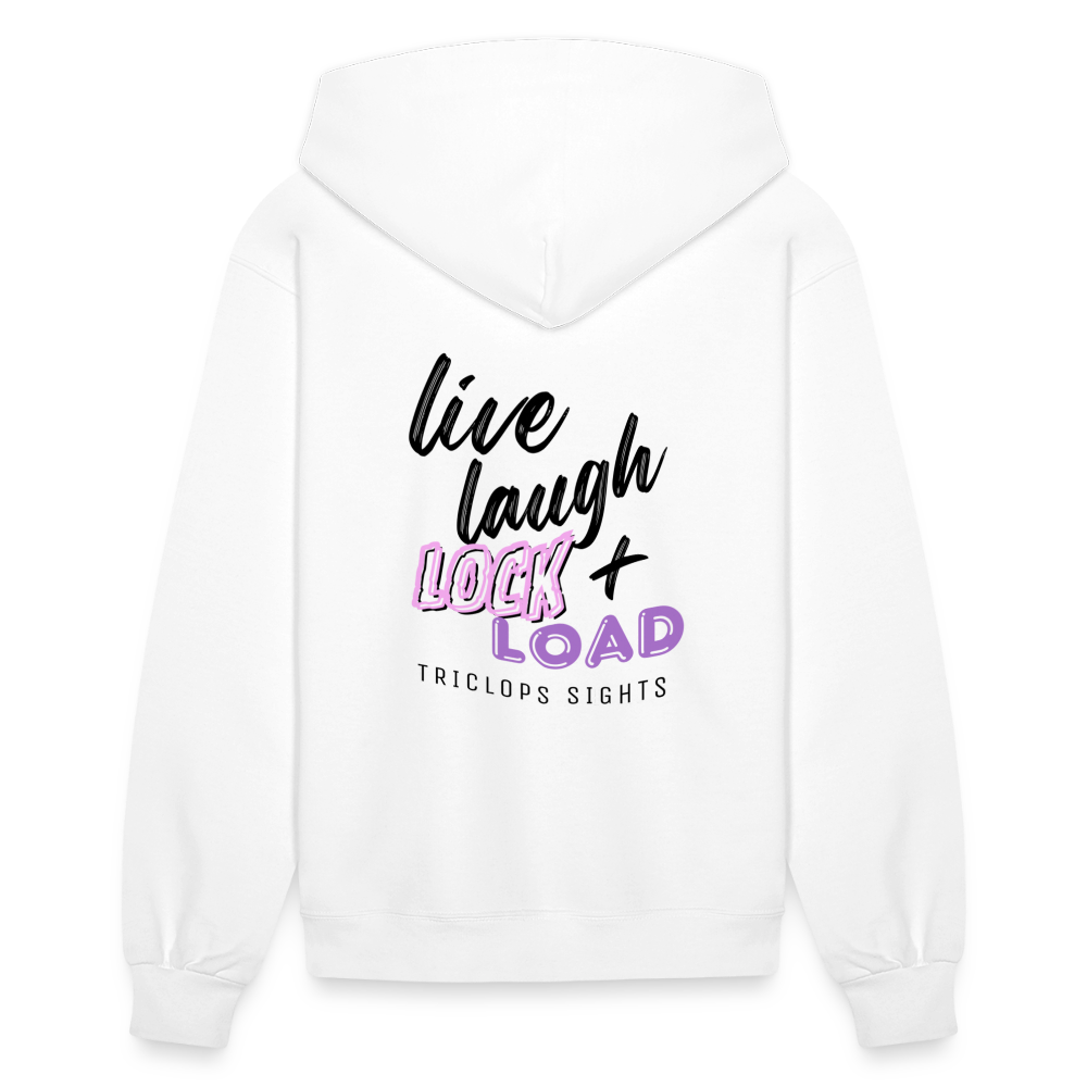 Live Laugh Lock + Load Hoody - white